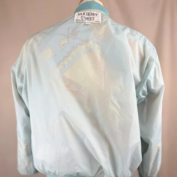Vintage 80s MULBERRY STREET Womens (M) Bomber Jacket Coastal Aztec Sun mobwife - Picture 9 of 10